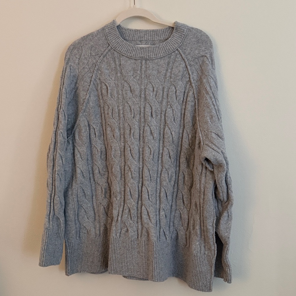 Aerie Gray Knit Tunic Sweater
